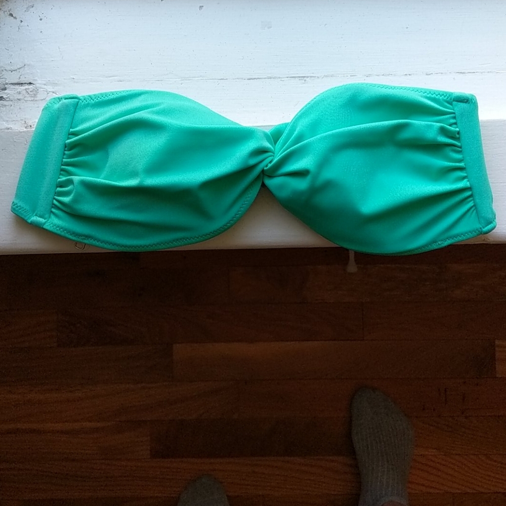 Teal Victoria's Secret strapless swimsuit top